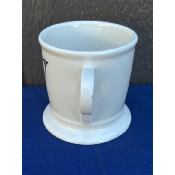 Anthropologie Monogram V Initial White & Black Ceramic Mug Shave Style - Picture 2 of 7